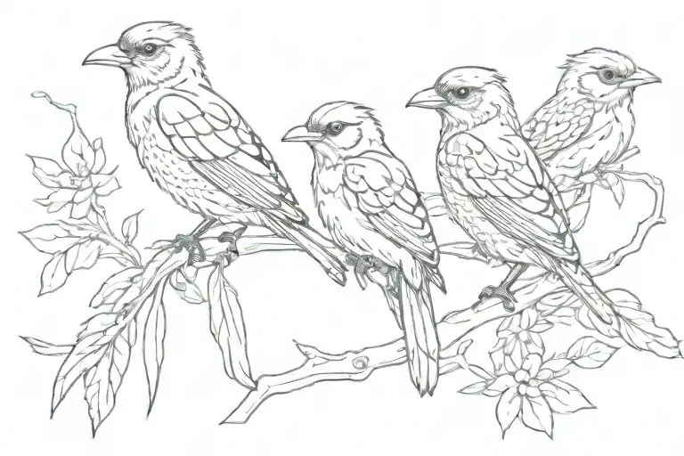 birds of a feather tattoo design idea
