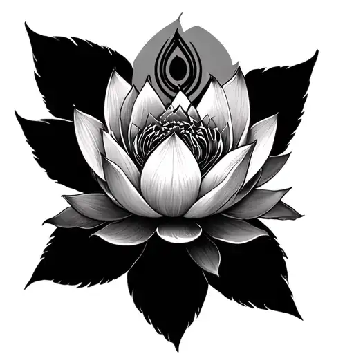 lotus flower and Chakra symbols forming tattoo design idea