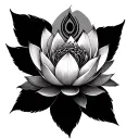 lotus flower and Chakra symbols forming tattoo design idea