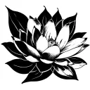 lotus flower and Chakra symbols forming tattoo design idea