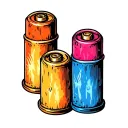 tie dye shotgun shell tattoo design idea