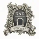 YoungBoy gravestone engraved with name dad tattoo design idea