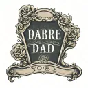 YoungBoy gravestone engraved with name dad tattoo design idea