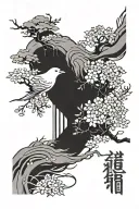 Japanese style sleeve with minimalism and graphics hand placement tattoo design idea