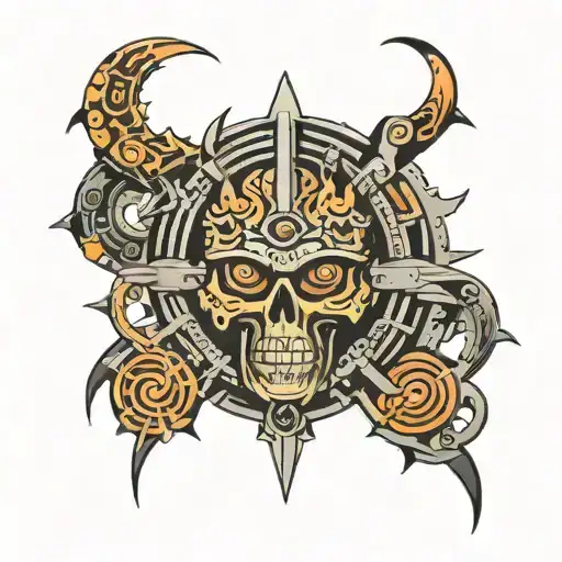 cyber tribal tattoo sound gate tattoo design idea