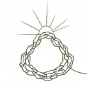 broken chains with a sun behind them tattoo design idea