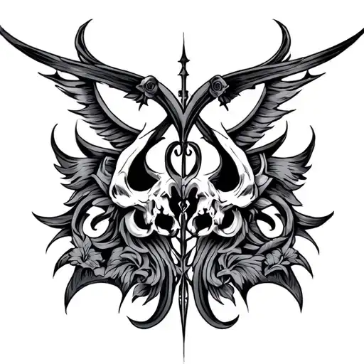 gothic sigilism twin sleeve tattoo tattoo design idea