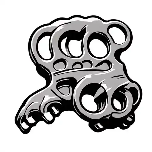 brass knuckles tattoo design idea