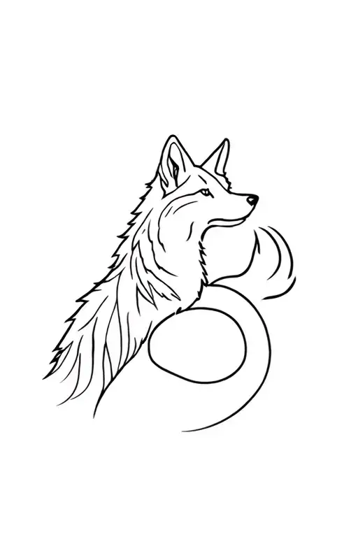 coyote silhouette tattoo design idea