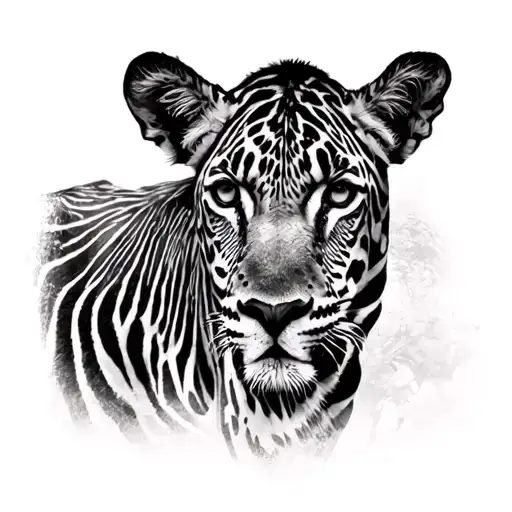 African safari background black and white tattoo design idea