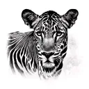 African safari background black and white tattoo design idea
