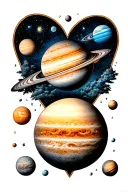 solar system tattoo design idea