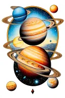 solar system tattoo design idea