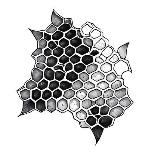 geometric honey comb tattoo design idea