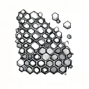 geometric honey comb tattoo design idea