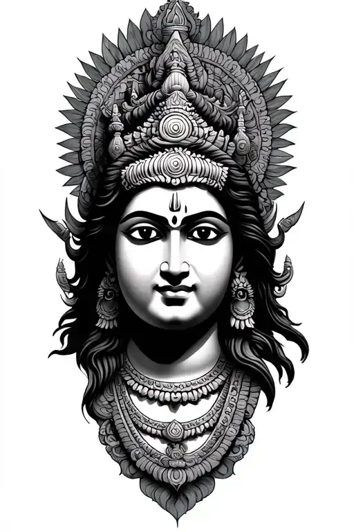 Brahma Vishnu Shiva surrounded tattoo design idea