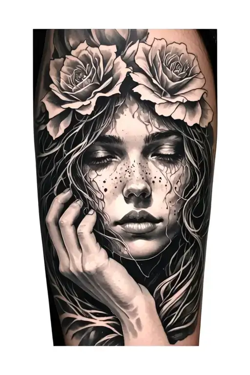 Tattoo for arm closure, which represents loneliness, time healing wounds, longing for loved ones, fear life tattoo design idea