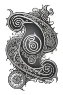 Debian Linux logo combined with kali linux logo incorporated tattoo design idea