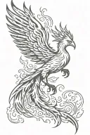 phoenix rising from flames tattoo design idea