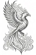 phoenix rising from flames tattoo design idea