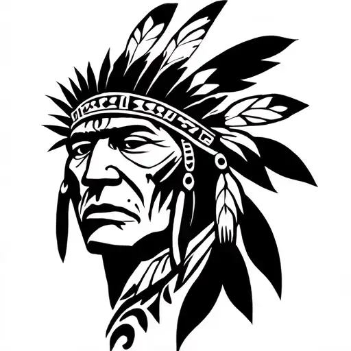 Cherokee indian traditional warrior tribal tatoo for the chest tattoo design idea