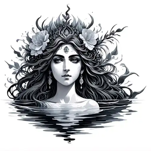 Water Goddess tattoo design idea