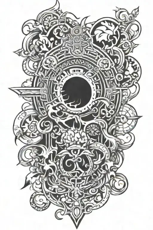 full arm tattoo gang style design tattoo design idea
