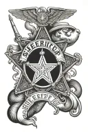 sheriff cop tattoo design idea