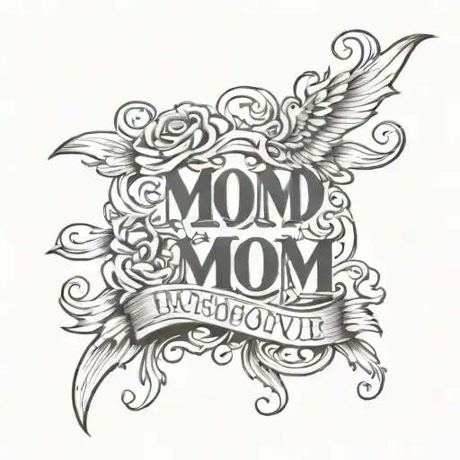Word MoM with Unconditional Love through it  tattoo design idea