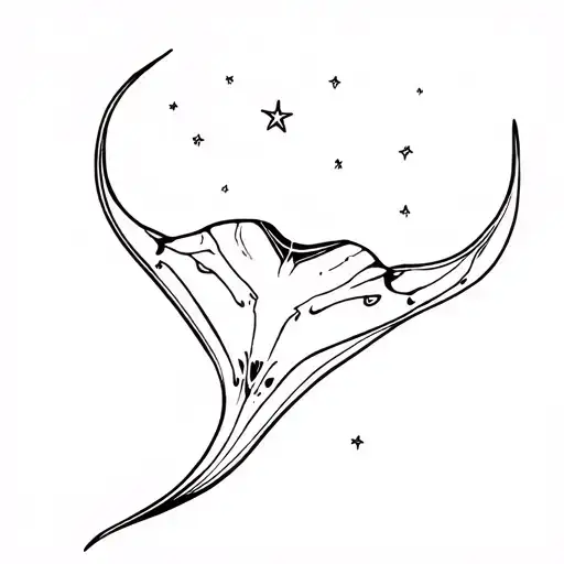 manta ray swimming in the stars tattoo design idea