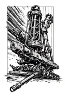 drill rig tattoo design idea
