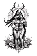 shiva and parvati love aura tattoo design idea