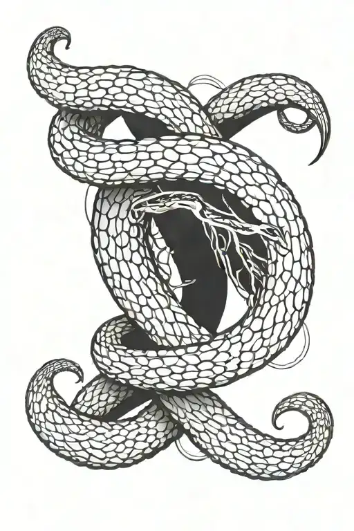 snake and dna double helix tattoo design idea