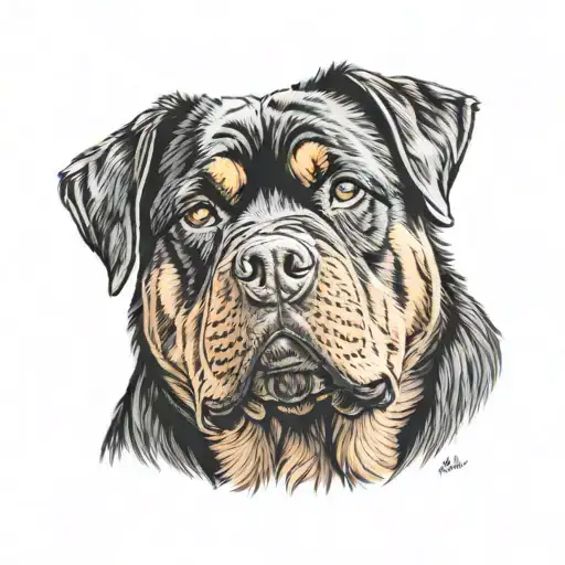 Rottweiler head tattoo design idea