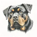 Rottweiler head tattoo design idea