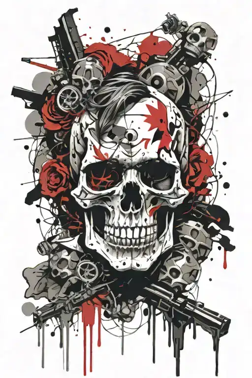 suicide boys skull tattoo design idea