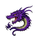 See No Evil dragon purple tattoo design idea