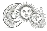 00:00 Sun and moon tattoo design idea