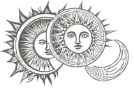 00:00 Sun and moon tattoo design idea