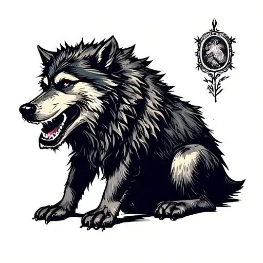 Create a simple tattoo that symbolizes the song werewolves of London  tattoo design idea