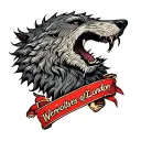 Create a simple tattoo that symbolizes the song werewolves of London  tattoo design idea
