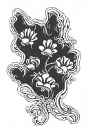 paw print in memory of a cat named Rocky  tattoo design idea