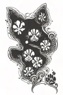 paw print in memory of a cat named Rocky  tattoo design idea
