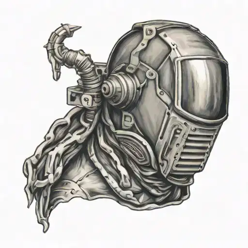 welding hood tattoo design idea