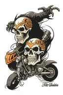skull and Harley Davidson logo tattoo design idea