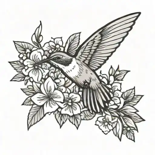 West Virginia state outline with hummingbird tattoo design idea