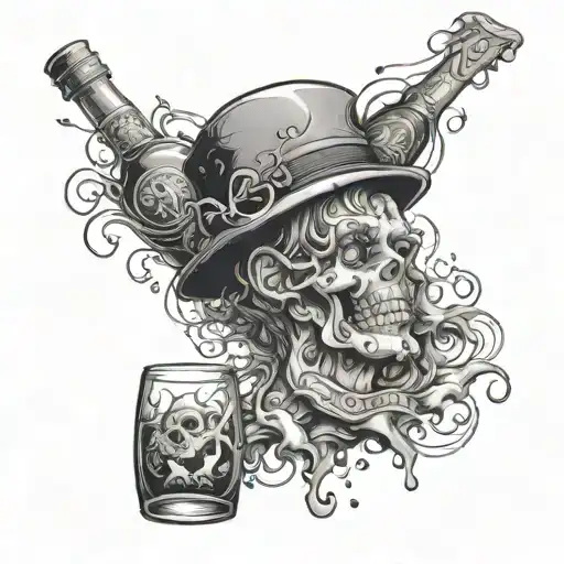 alcohol difficult childhood tattoo design idea
