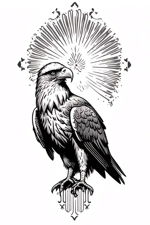eagle perched tattoo design idea