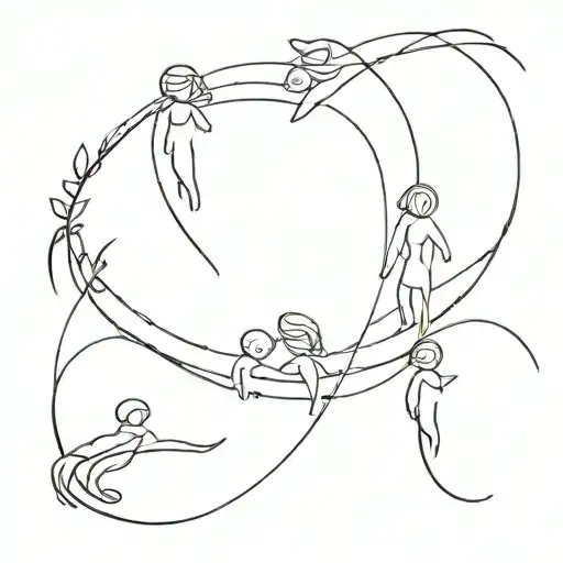 family of 5 tattoo design idea