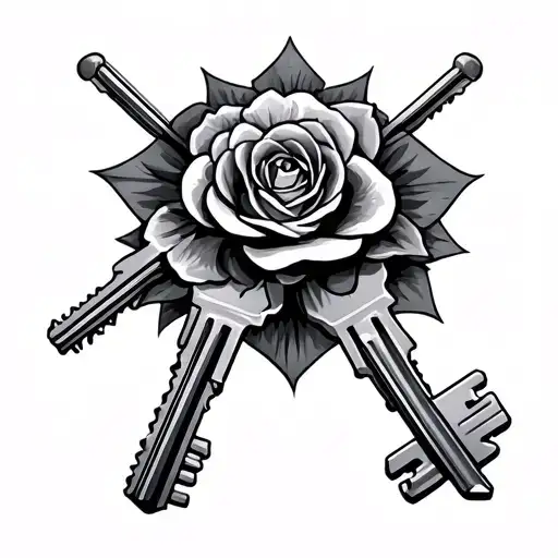 3 keys on tricep tattoo design idea